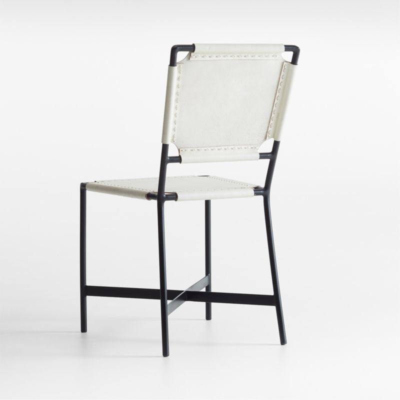 Laredo White Leather Dining Chair - Image 4