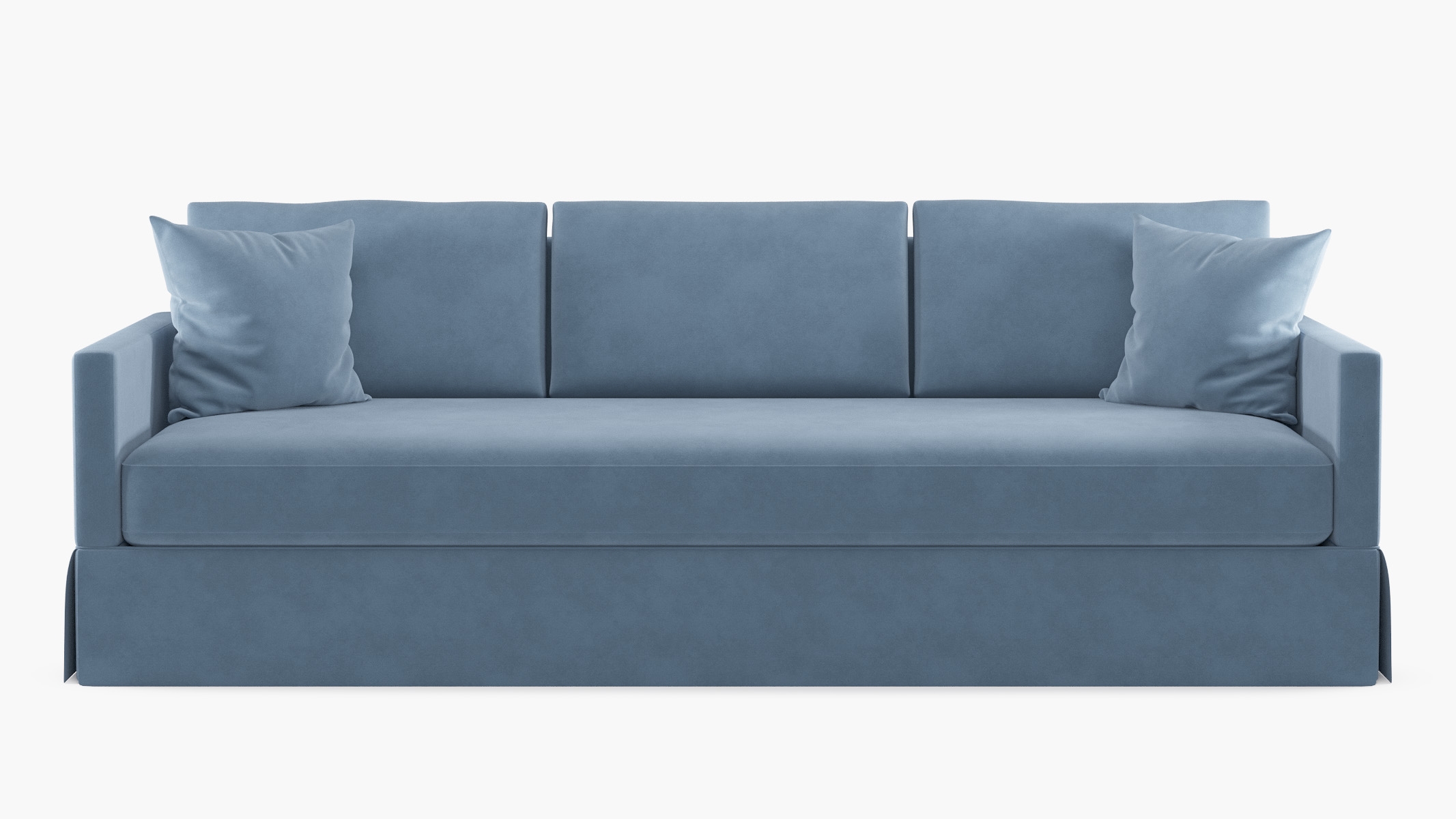 Skirted Track Arm Sofa, Ocean Classic Velvet, Standard (39") - Image 0