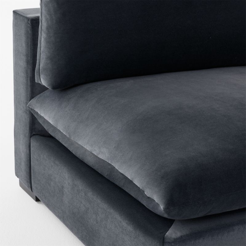 Deseo Charcoal Grey Performance Velvet Standard Depth Armless Chair - Image 6