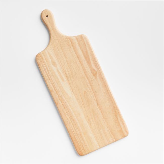 Tondo Natural Wood Paddle Serving Board with Handle - Image 0