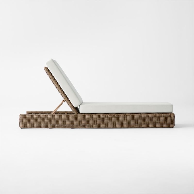 Maylin All-Weather Rattan Outdoor Sun Lounger with Warm White Sunbrella® Cushions - Image 2