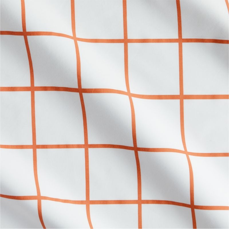 Orange Grid 84" Curtain Panel - Image 1