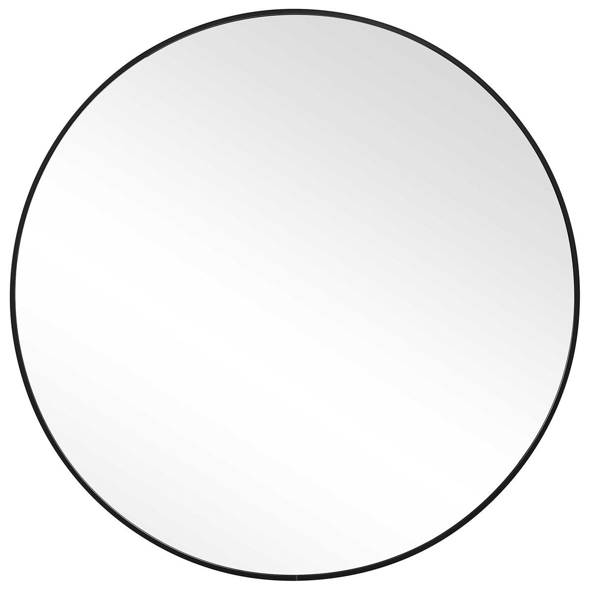 Simple Thin Metal Frame Round Mirror, 33" - Image 0