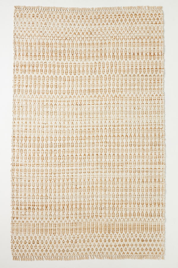 Flatwoven Tatum Rug By Anthropologie in White Size 5X8 - Image 0