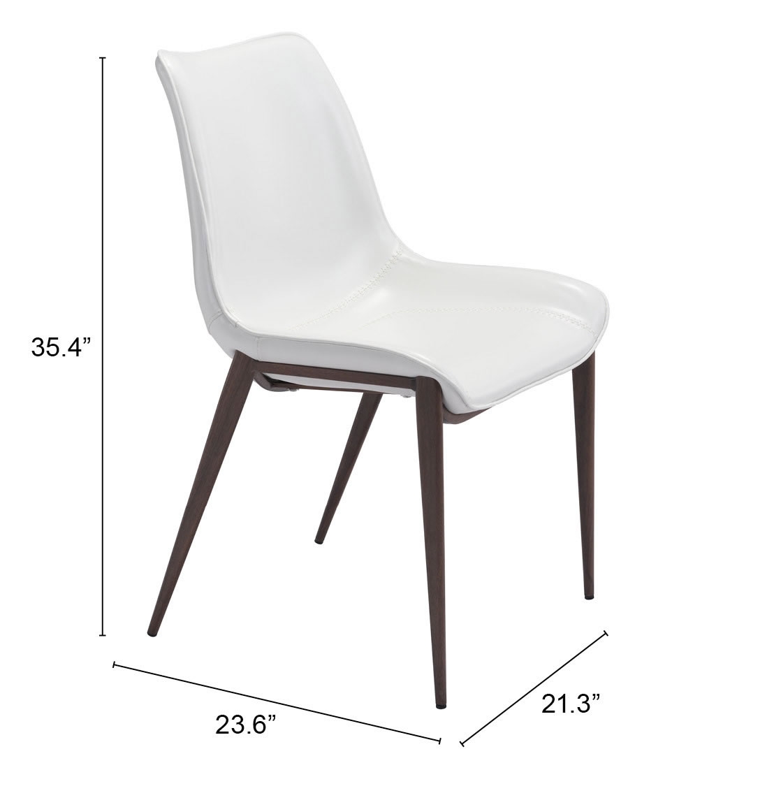 Magnus Dining Chair (Set of 2) White & Walnut - Image 7
