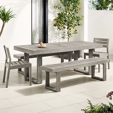 Portside Dining Table, 76.5", Weathered Gray - Image 2
