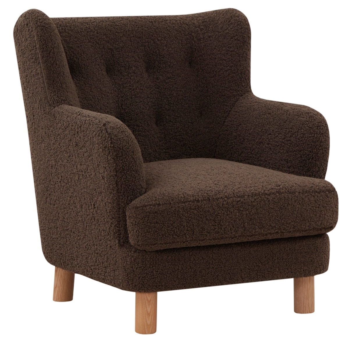 Rainier Wingback Accent Chair - Dark Brown/Natural - Image 3
