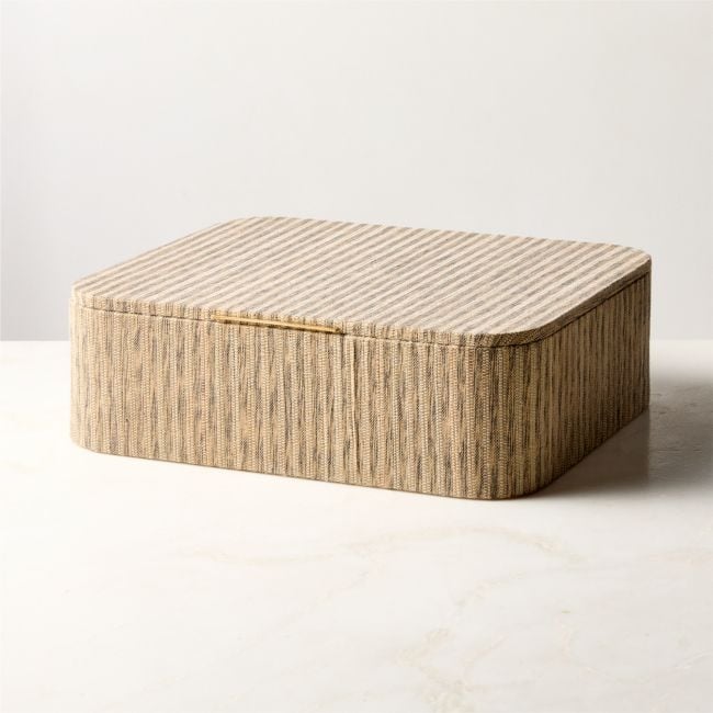 Axton Natural Storage Box with Unlacquered Brass Handle Large - Image 0