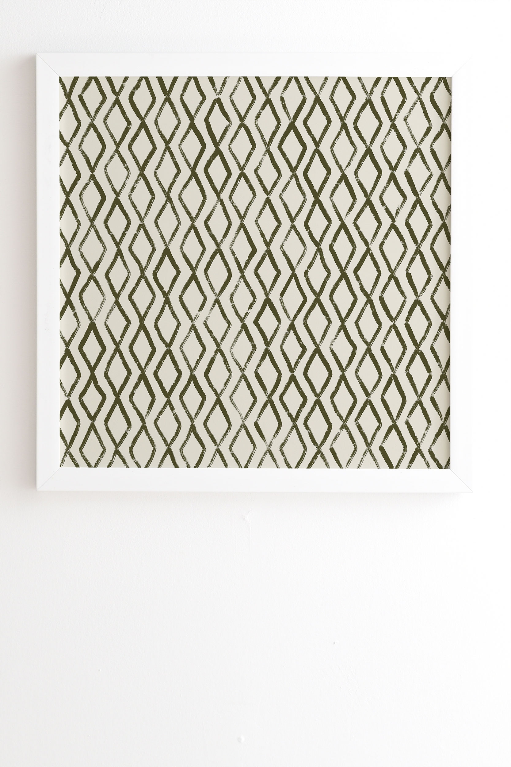 Simple Hand Drawn Pattern Vi by Alisa Galitsyna - Framed Wall Art Basic White 12" x 12" - Image 1