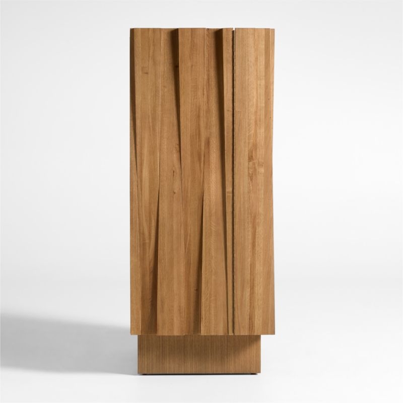 Tower 32" Light Brown Oak Wood Bar Cabinet by Brigette Romanek - Image 3