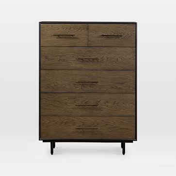 Oak Wood Wrapped 36" Tall 6-Drawer Dresser - Image 2