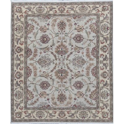 Cornwall Oriental Hand-Knotted 7.11' x 9.5' Wool Ivory/Gold Area Rug - Image 0