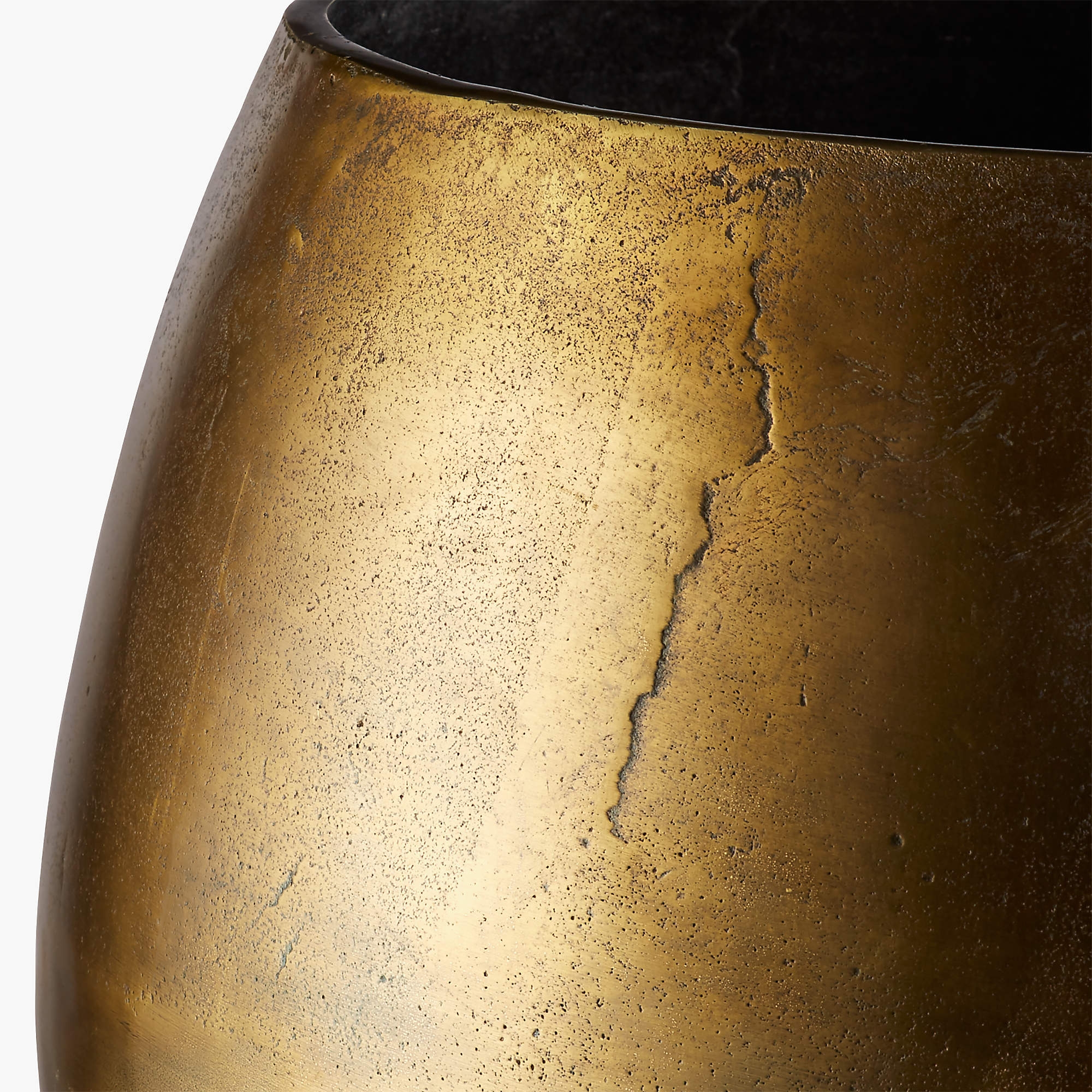 Rough Cast Brass Metal Indoor Planter Large - Image 3