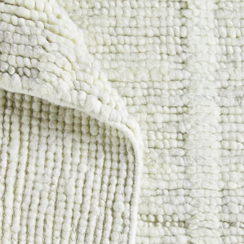 Agen Wool Handwoven Grid Ivory Area Rug 12'x15' - Image 3