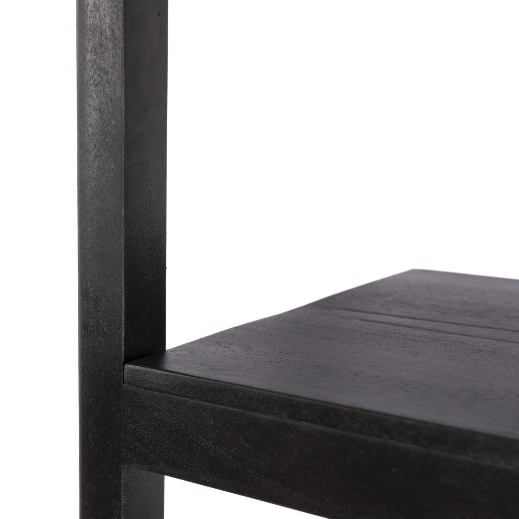 Reza Wide Bookcase - Worn Black Acacia - Image 12