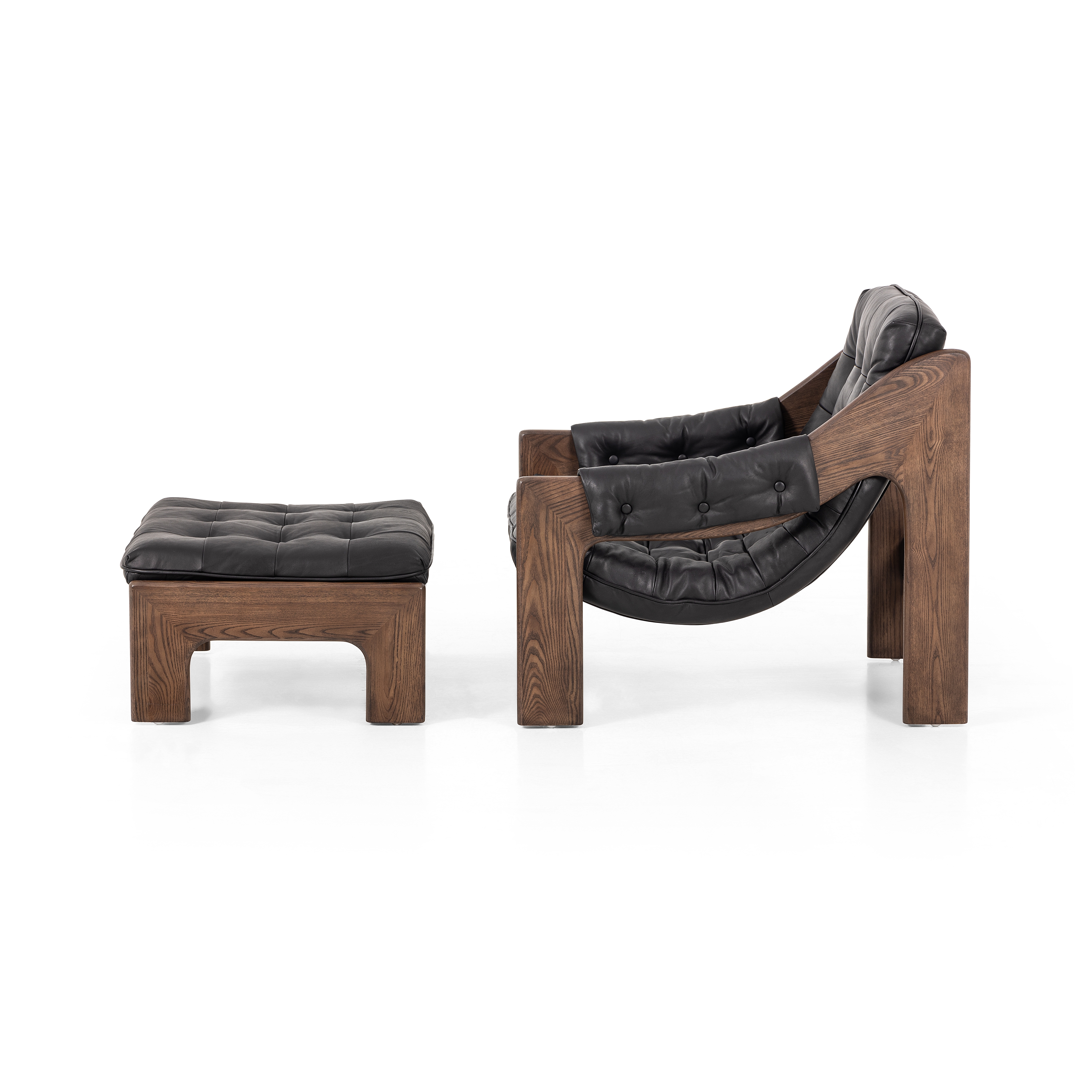 Halston Chair With Ottoman - Heirloom Black - Image 4