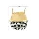 Beige & Black Natural Seagrass Collapsible Basket with Handles & White Tassels - Image 4