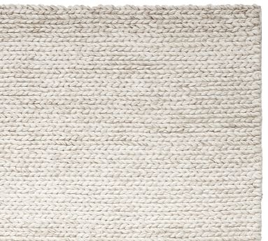 Chunky Knit Sweater Handwoven Rug, 8 x 10', Heathered Gray - Image 1