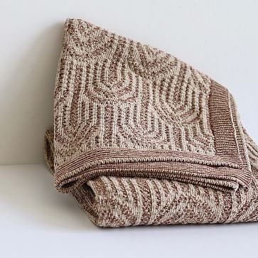 Arch Texture Cotton Terracotta Recycled Cotton Throw - Image 2