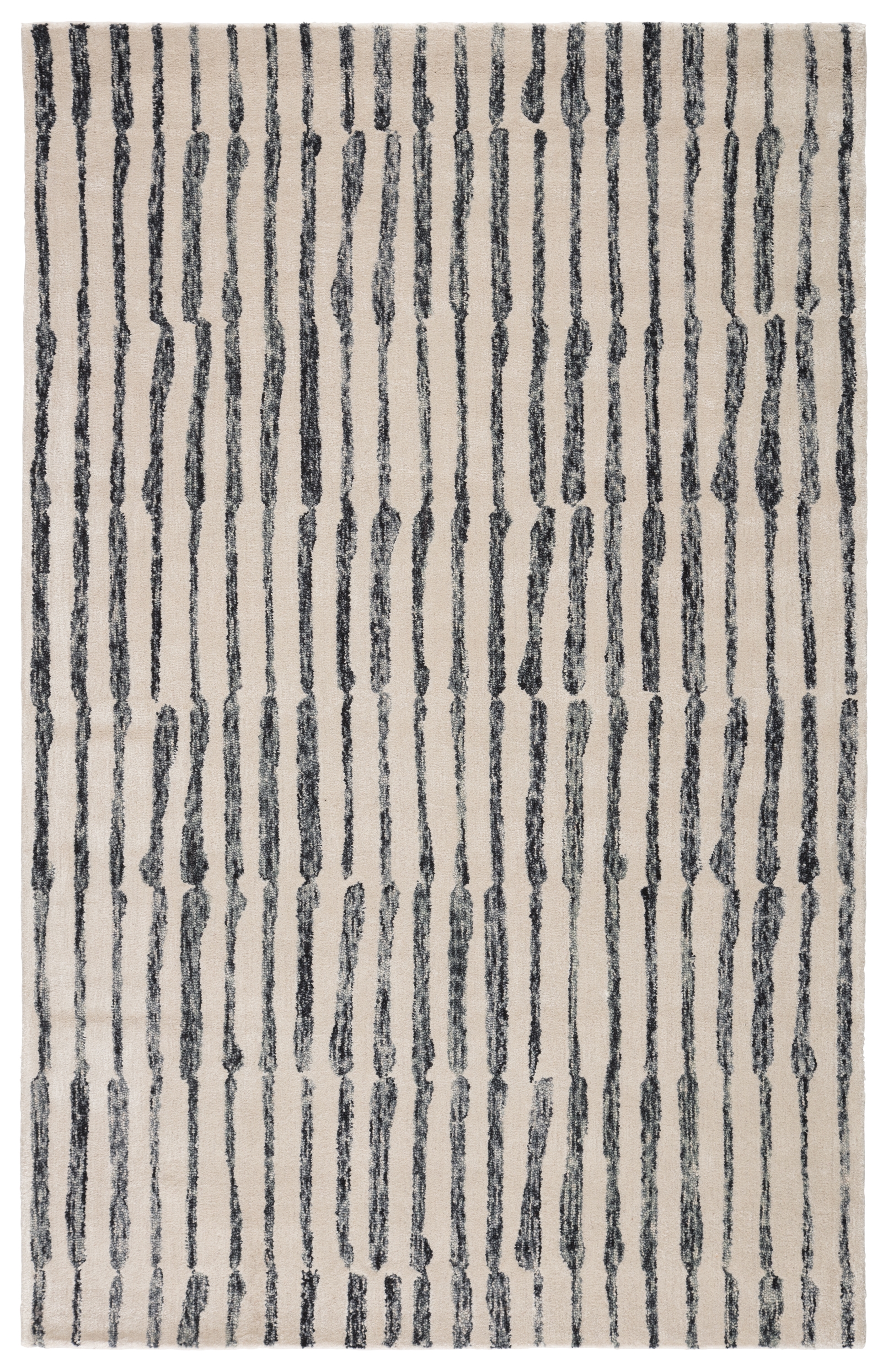 Nikki Chu by Saville Handmade Abstract White/ Black Area Rug (5' X 8') - Image 0