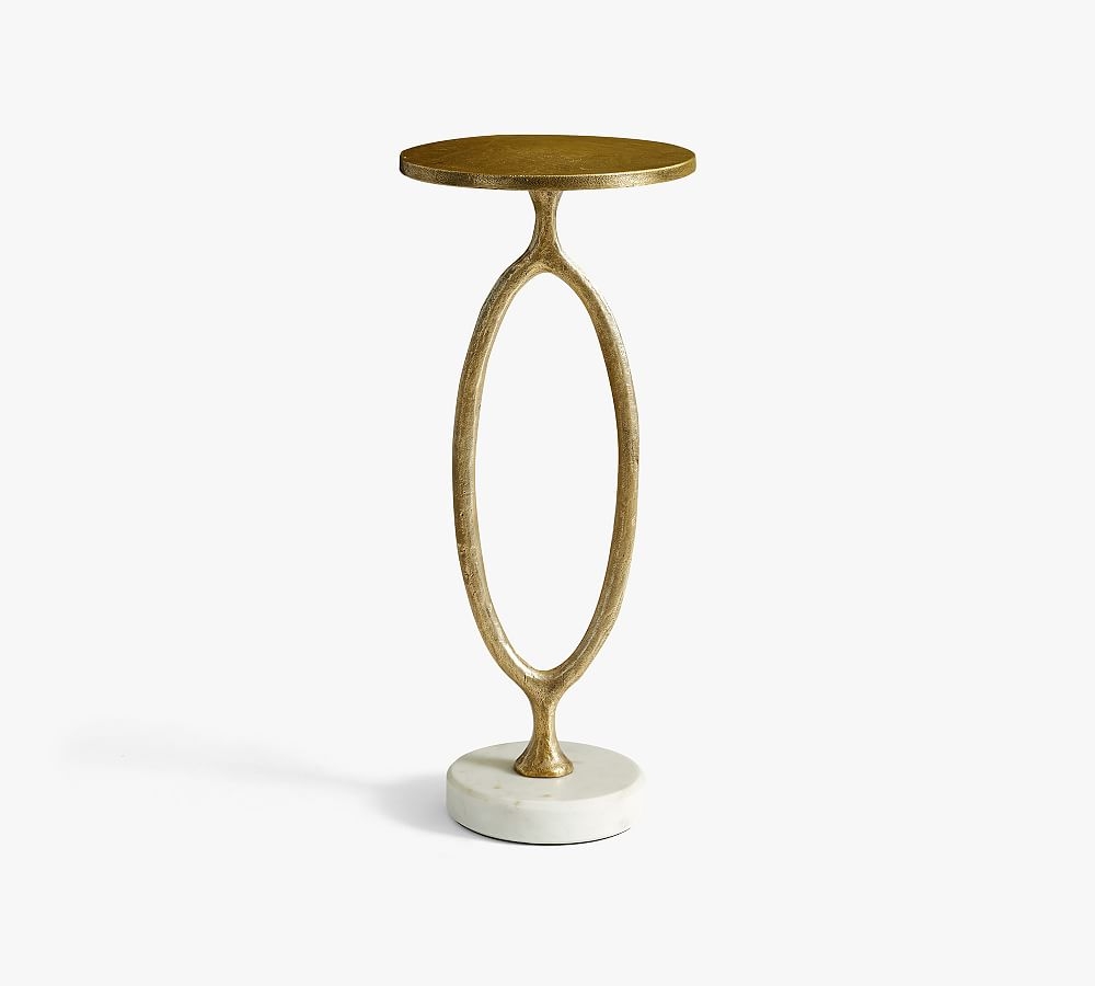 Bodhi 10" Round Metal Accent Table, Brass - Image 0