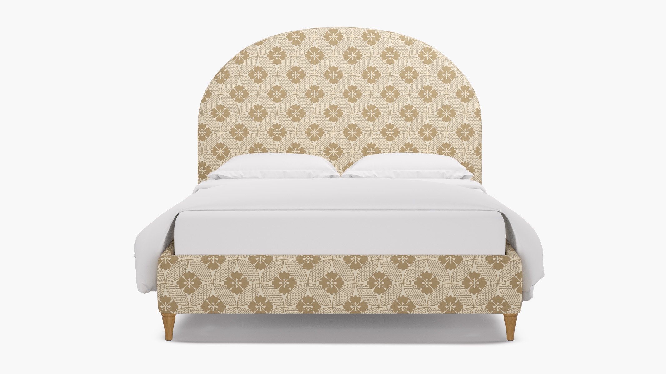 Demilune Bed, Rattan Solaire, Natural Decorative Tapered Leg, Twin - Image 0