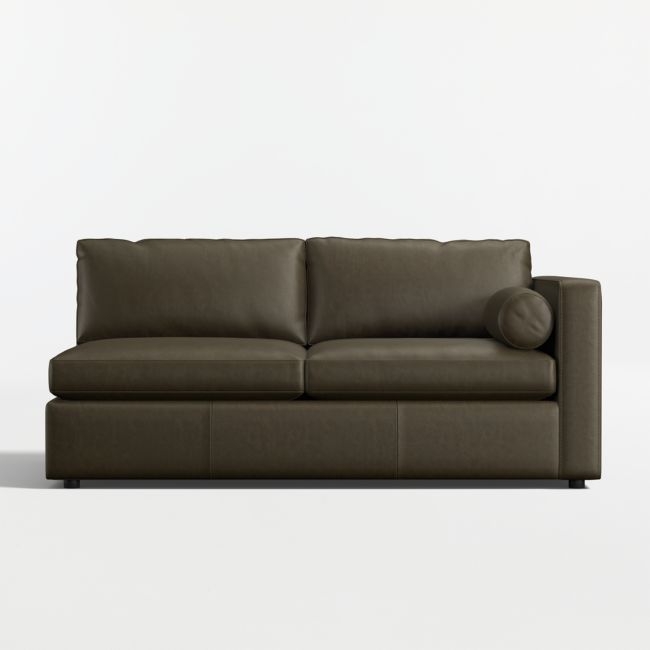 Aris Deep Leather Right-Arm Sofa Sectional Piece - Image 0