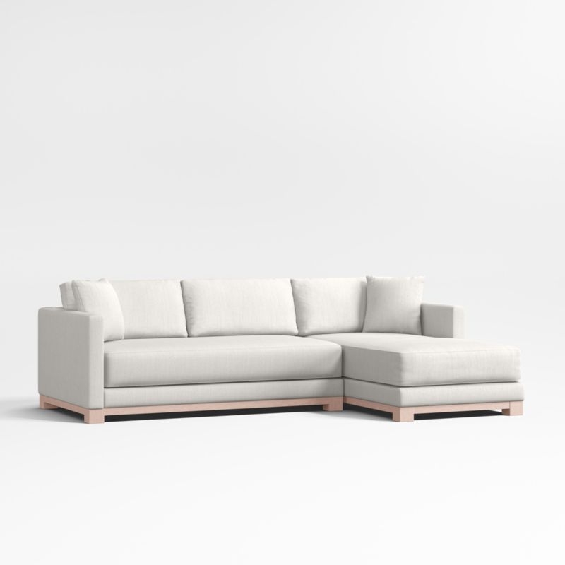Gather Deep Wood Base Bench 2-Piece Chaise Sectional Sofa - Image 8