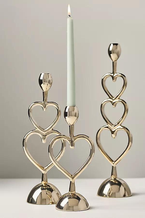 Handcrafted Gold Heart Candleholder - Image 0