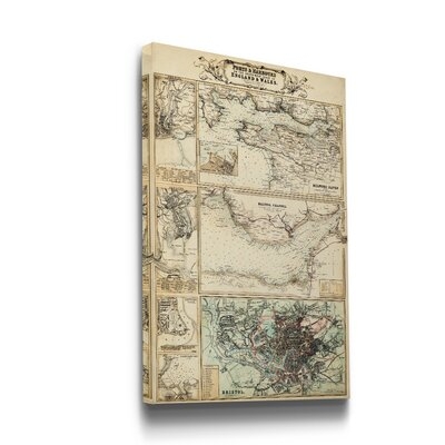 Map of the Coast of - Printon Canvas - Image 0