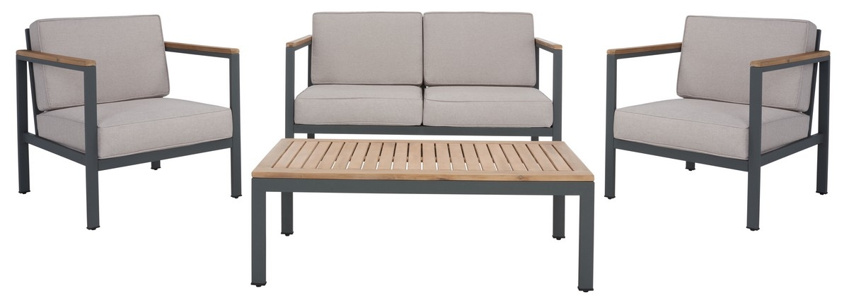Chicopee 4 Pc Living Set - Natural/Light Grey - Safavieh - Image 0