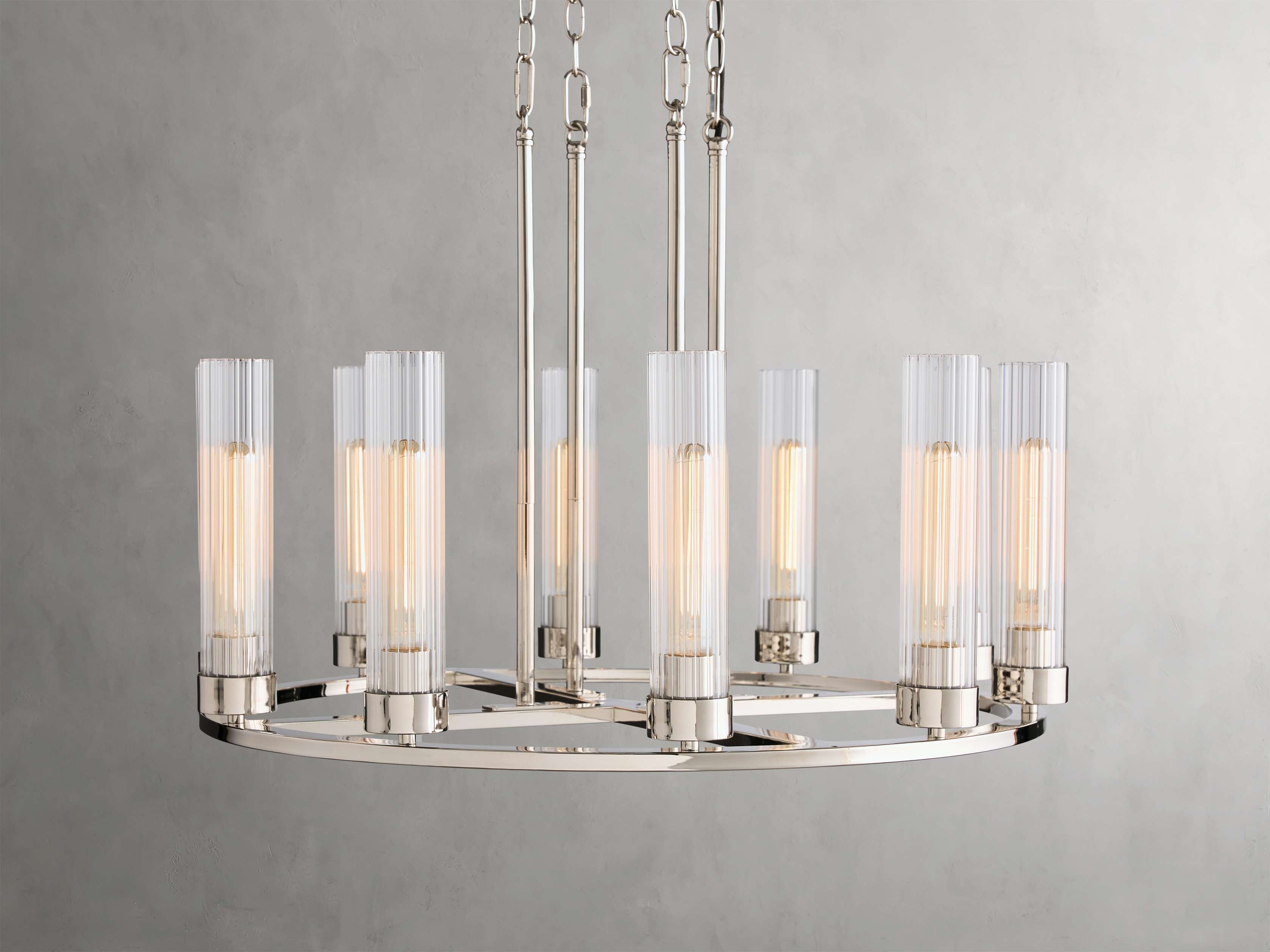 Andreas Round Chandelier in Glass 10 Light Silver  Nickel  - Image 0
