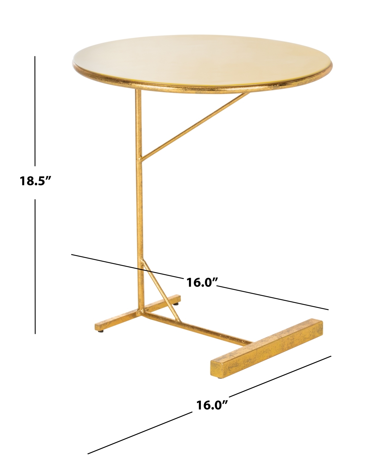 Sionne Round C Table - Yellow / Gold - Safavieh - Image 9