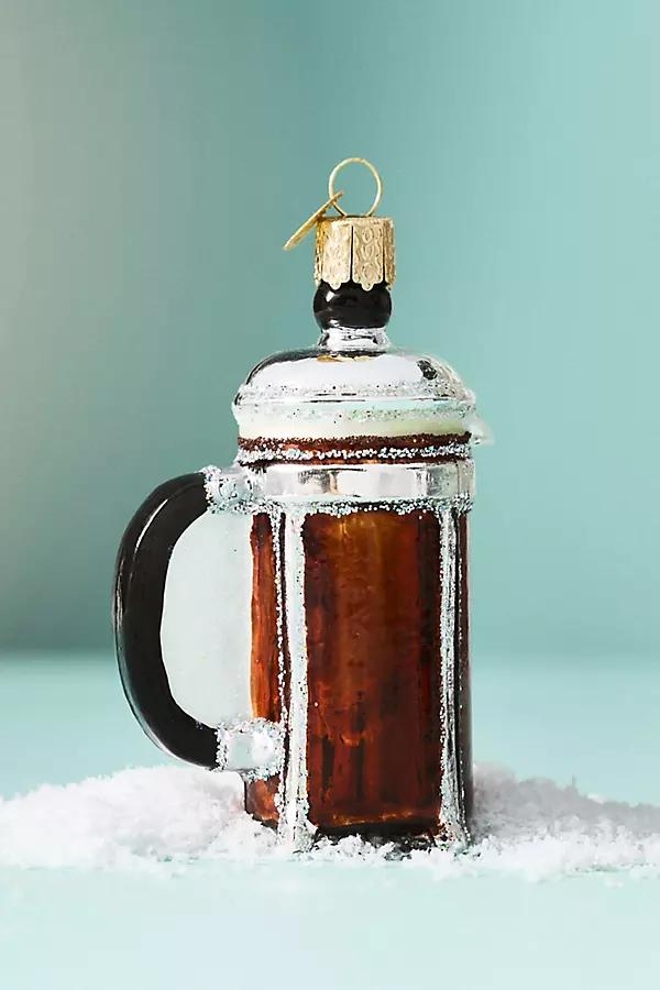 French Press Coffee Glass Ornament - Image 0