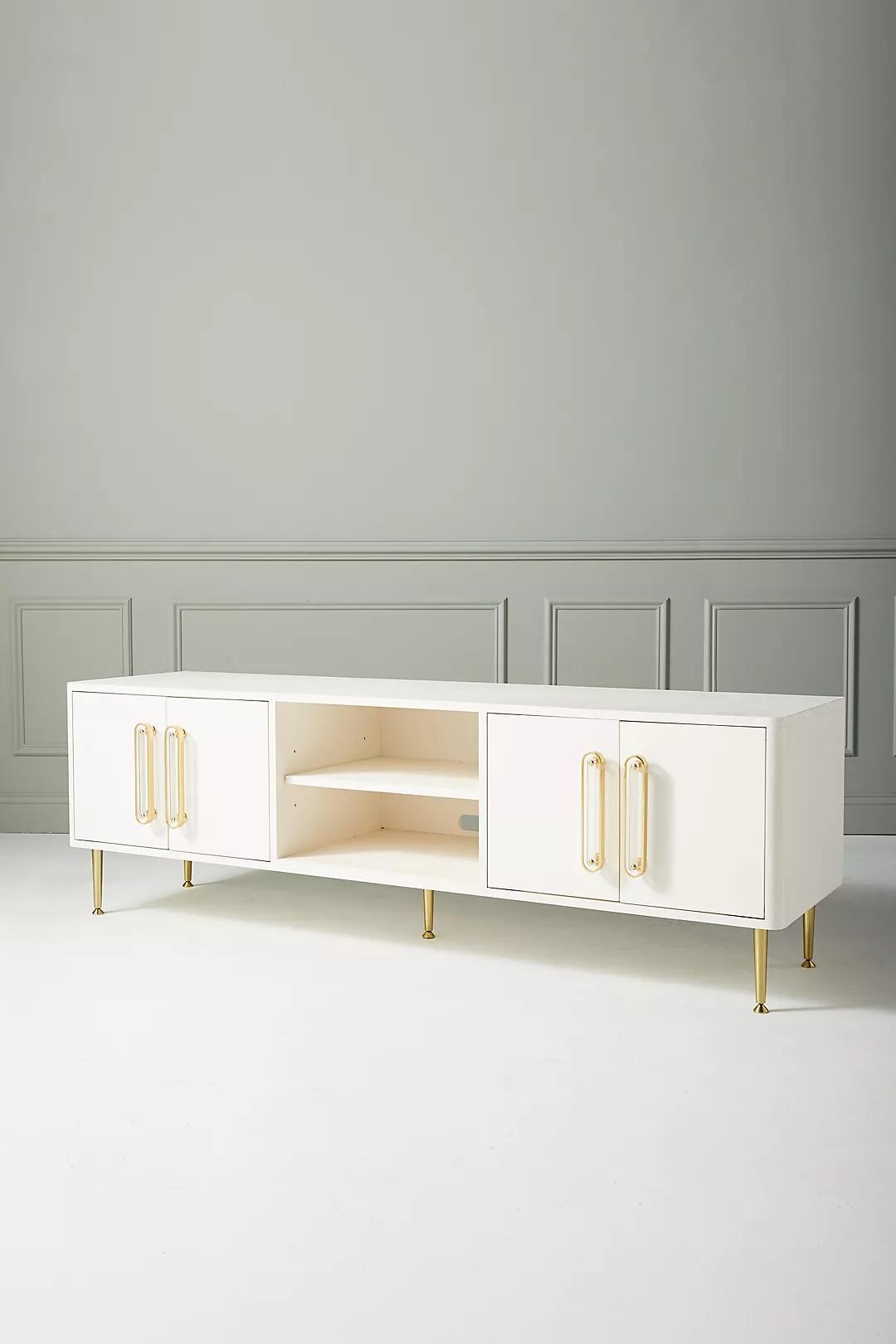 Odetta Media Console By Tracey Boyd in Beige - Image 3