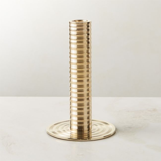 Spencer Brass Taper Candle Holder Medium - Image 0