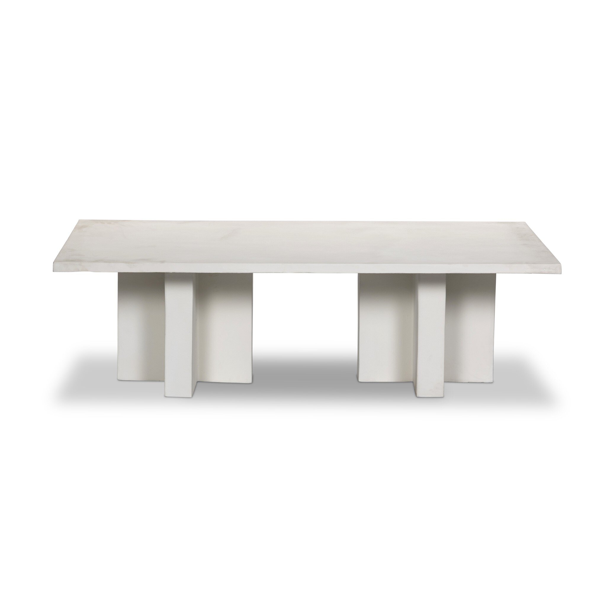 Terrell Outdoor Coffee Table - Matte White Cast Aluminum - Image 0