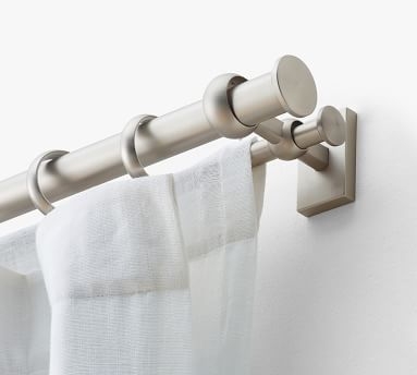 Curtain Double Rod & Wall Bracket, Pewter, 60-108", .75" Diam. - Image 1