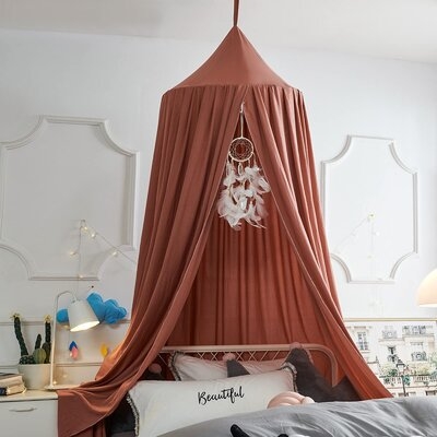 Princess Bed Canopy For Girls Kids Baby Bed, Prince Round Dome Kids Mosquito Net Canopies Indoor Outdoor Castle Play Tent Hanging House Decoration Reading Nook - Image 0