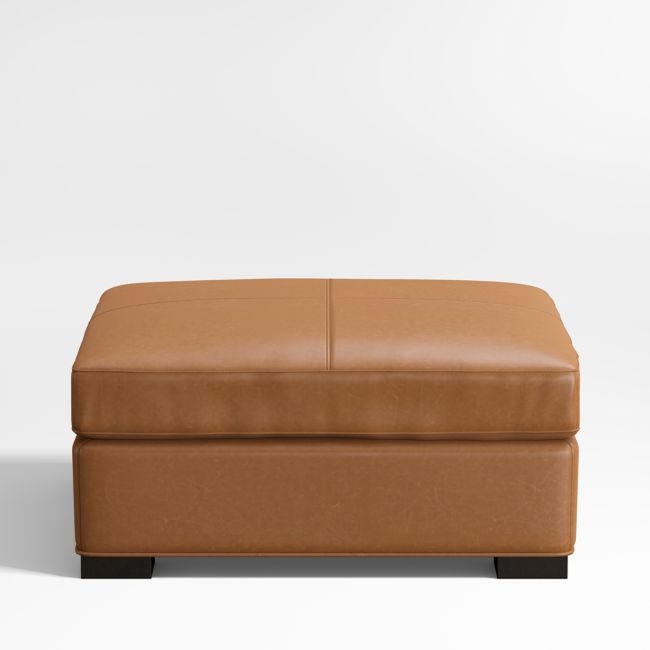 Axis Classic Leather Square Cocktail Ottoman - Image 0