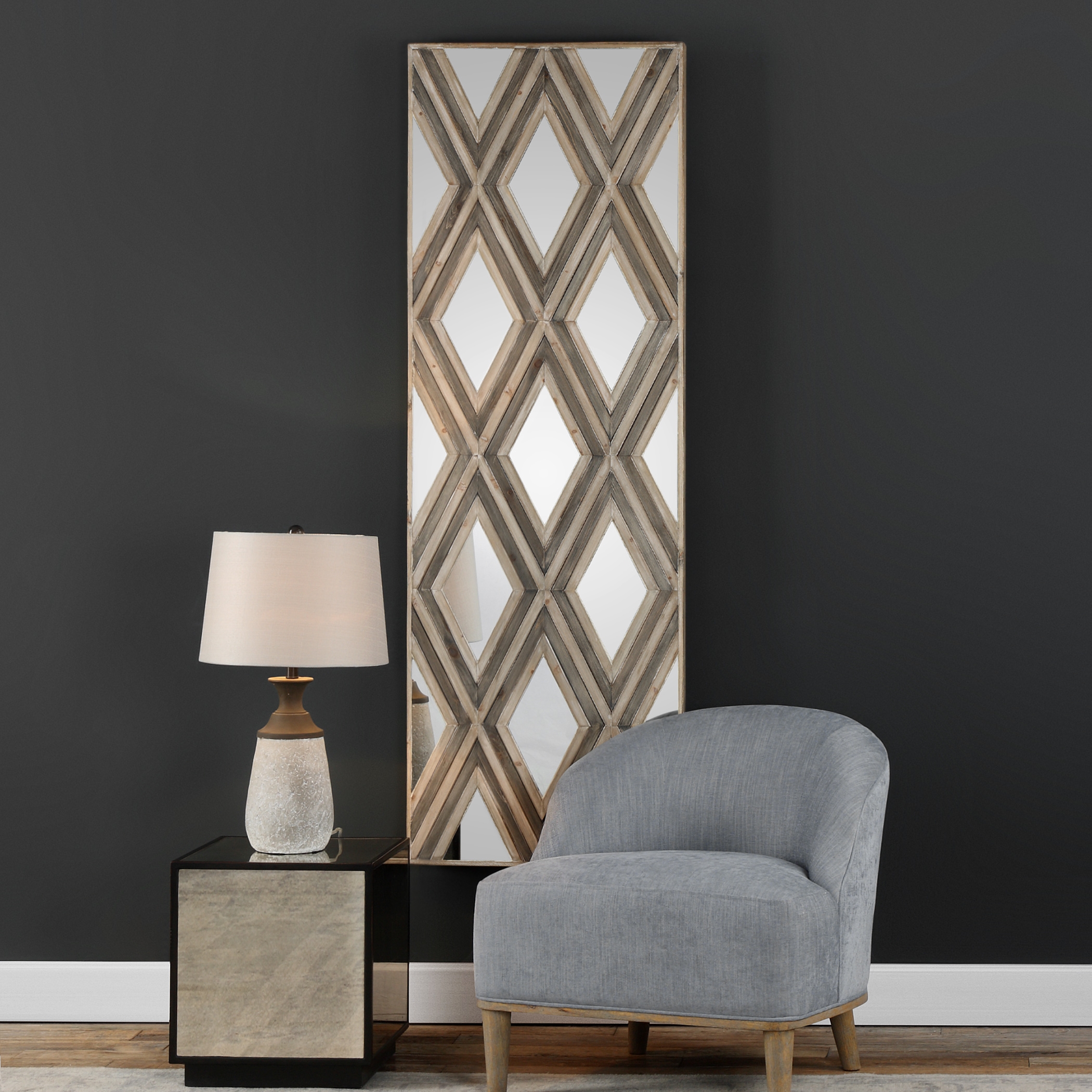 Tahira Geometric Argyle Pattern Wall Mirror - Image 2