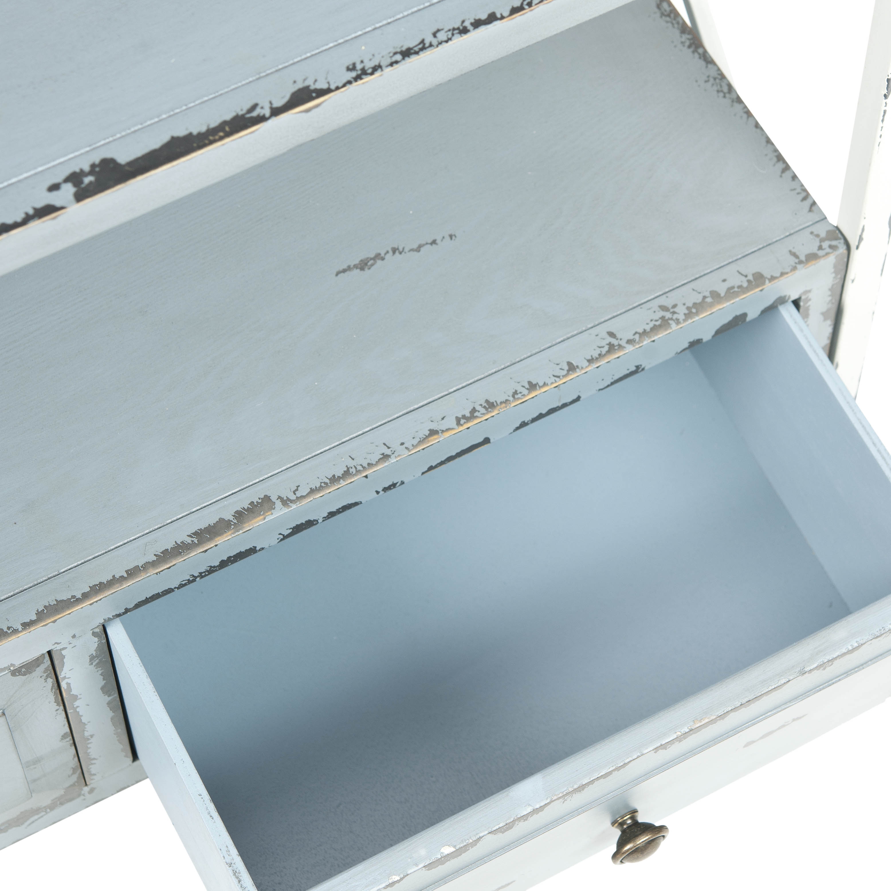 Chandra Console With Storage Drawers - Pale Blue/White Smoke - Arlo Home - Image 2