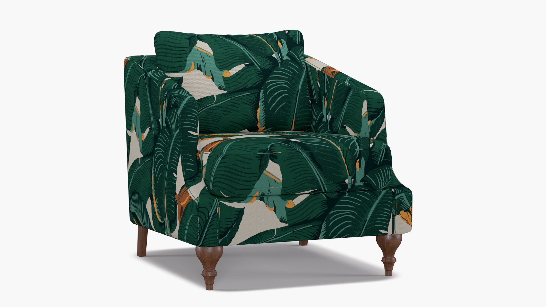 Slope Arm Chair, Martinique®®, Walnut Turned Wood Leg - Image 1