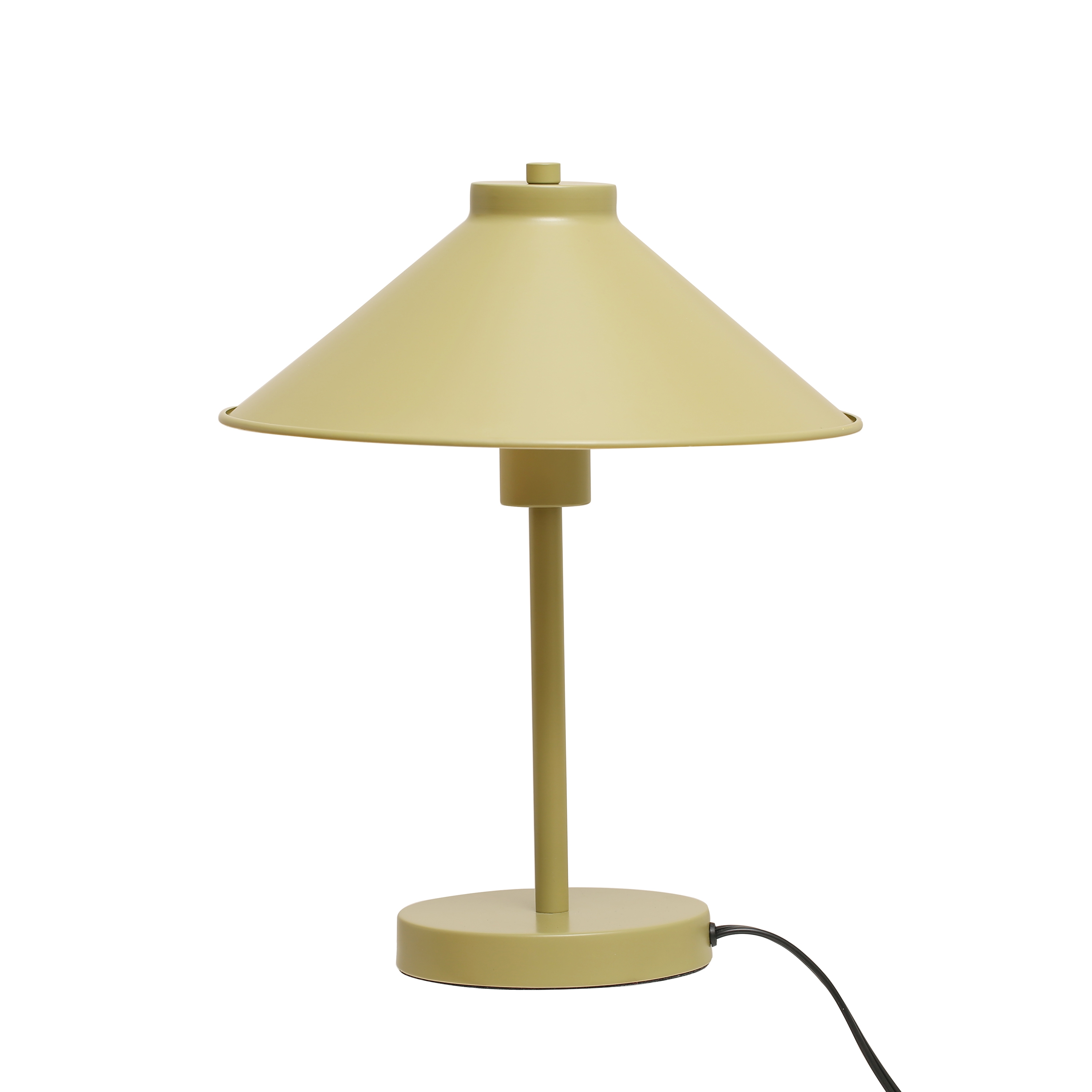 12" Round Metal Table Lamp with Inline Switch for 25 Watt Bulbs Maximum, Chartreuse - Image 0