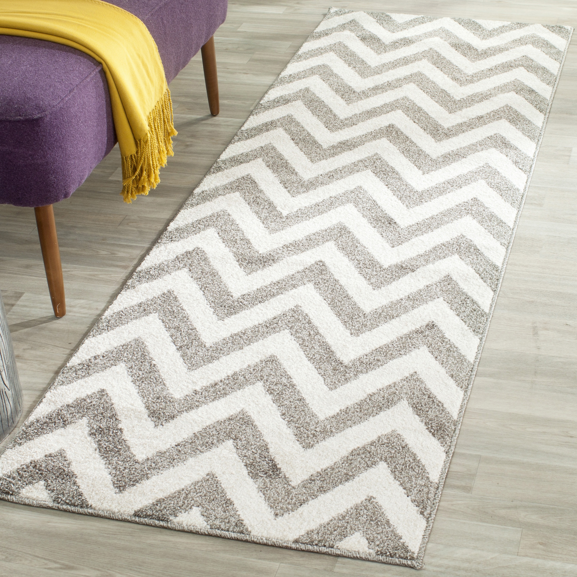 Arlo Home Indoor/Outdoor Woven Area Rug, AMT419R, Dark Grey/Beige,  2' 3" X 9' - Image 1