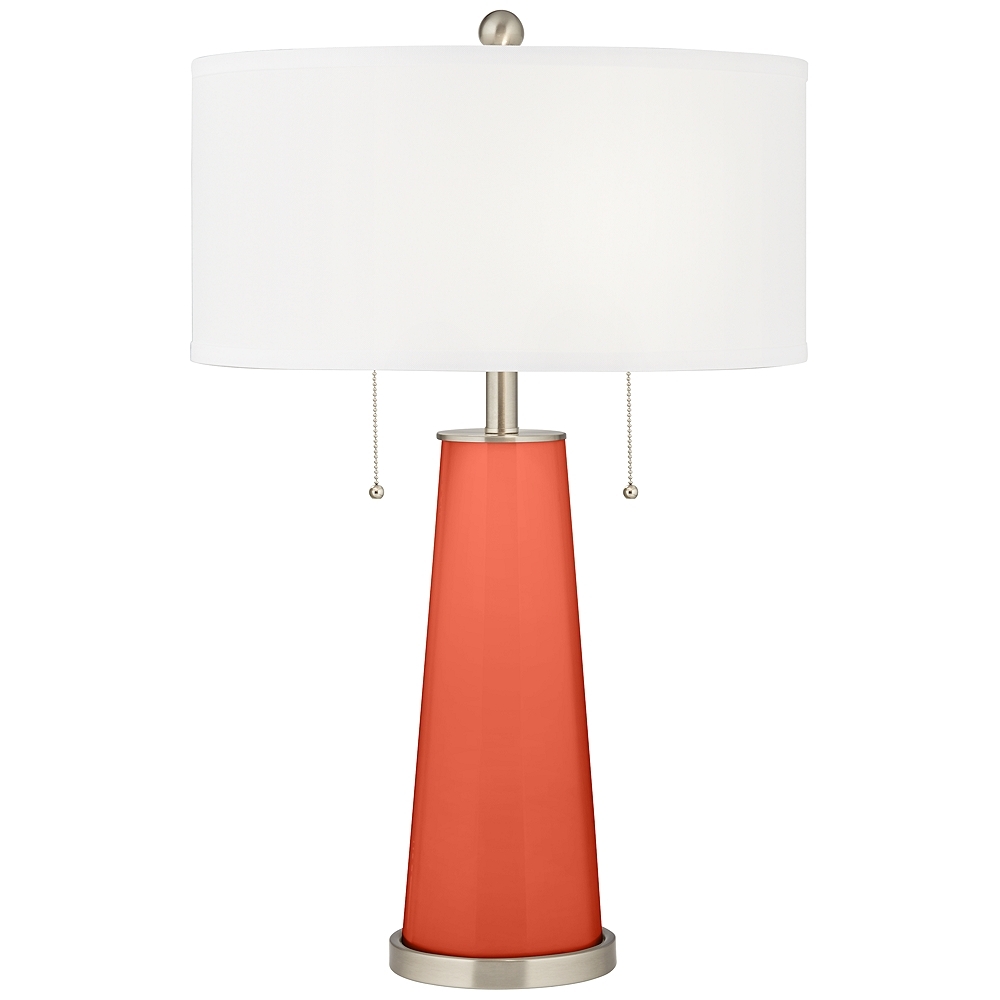 Color Plus Peggy 29 3/4" Daring Orange Glass Table Lamp - Image 0