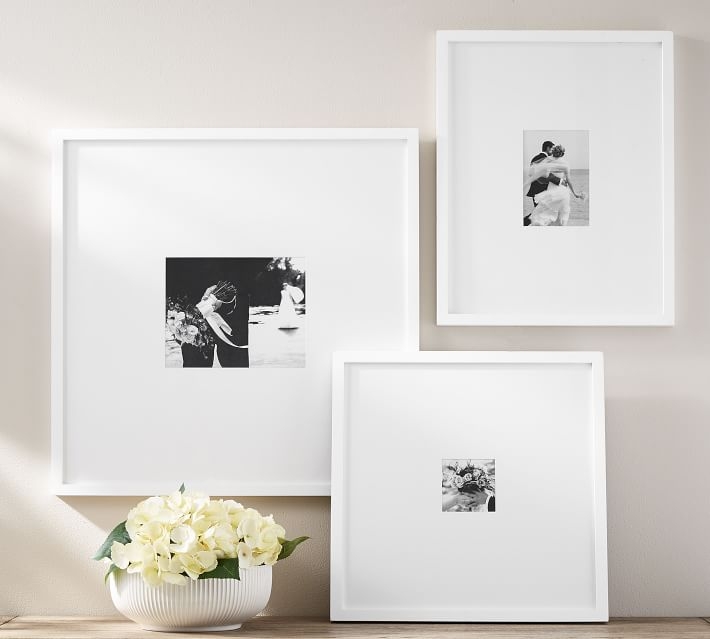 Wood Gallery Oversized Mat Frame, 8"x10" (25"x25" Overall), Modern White - Image 1