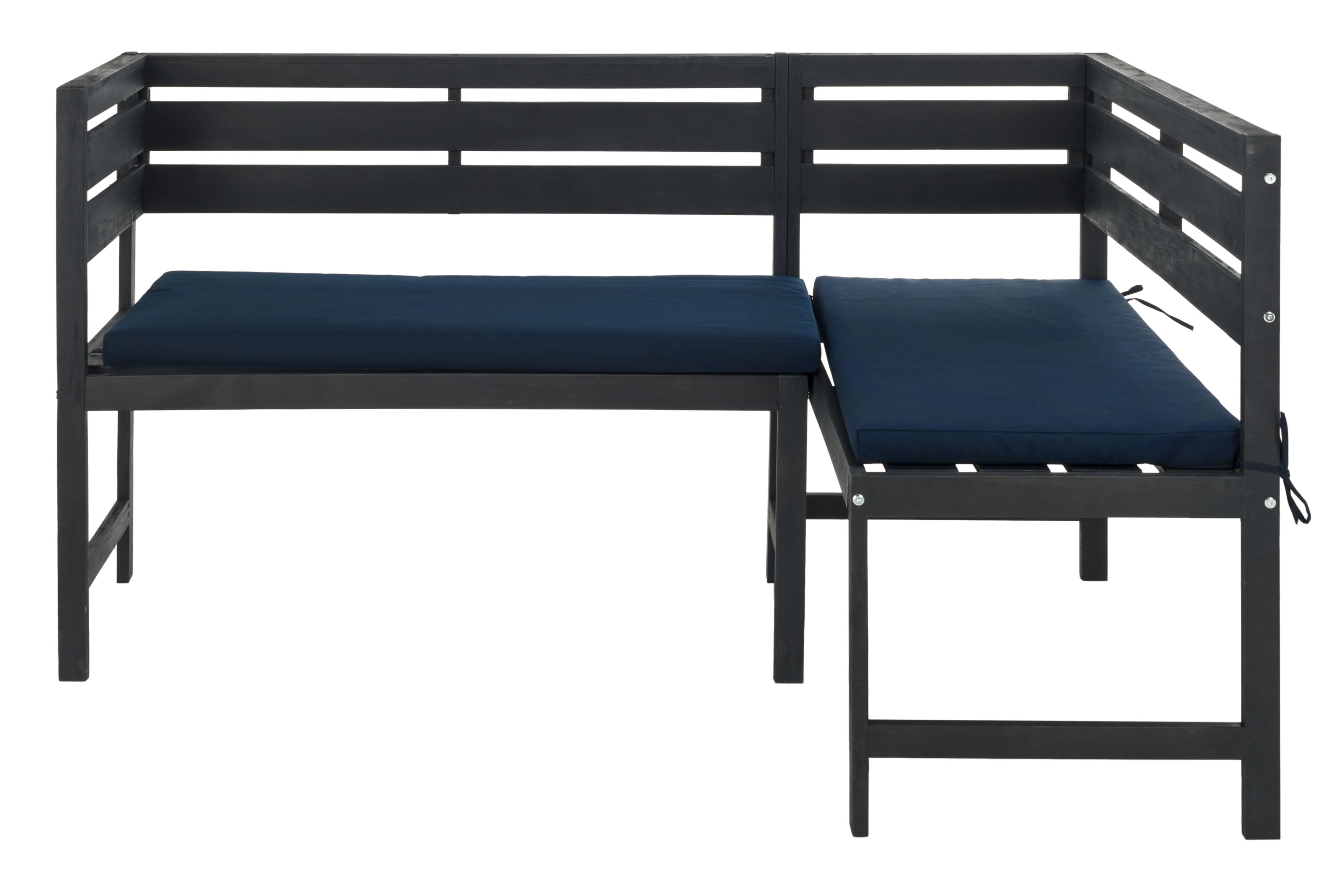 Wilton Balcony Corner Lounge Set - Dark Slate Grey/Navy - Safavieh - Image 3