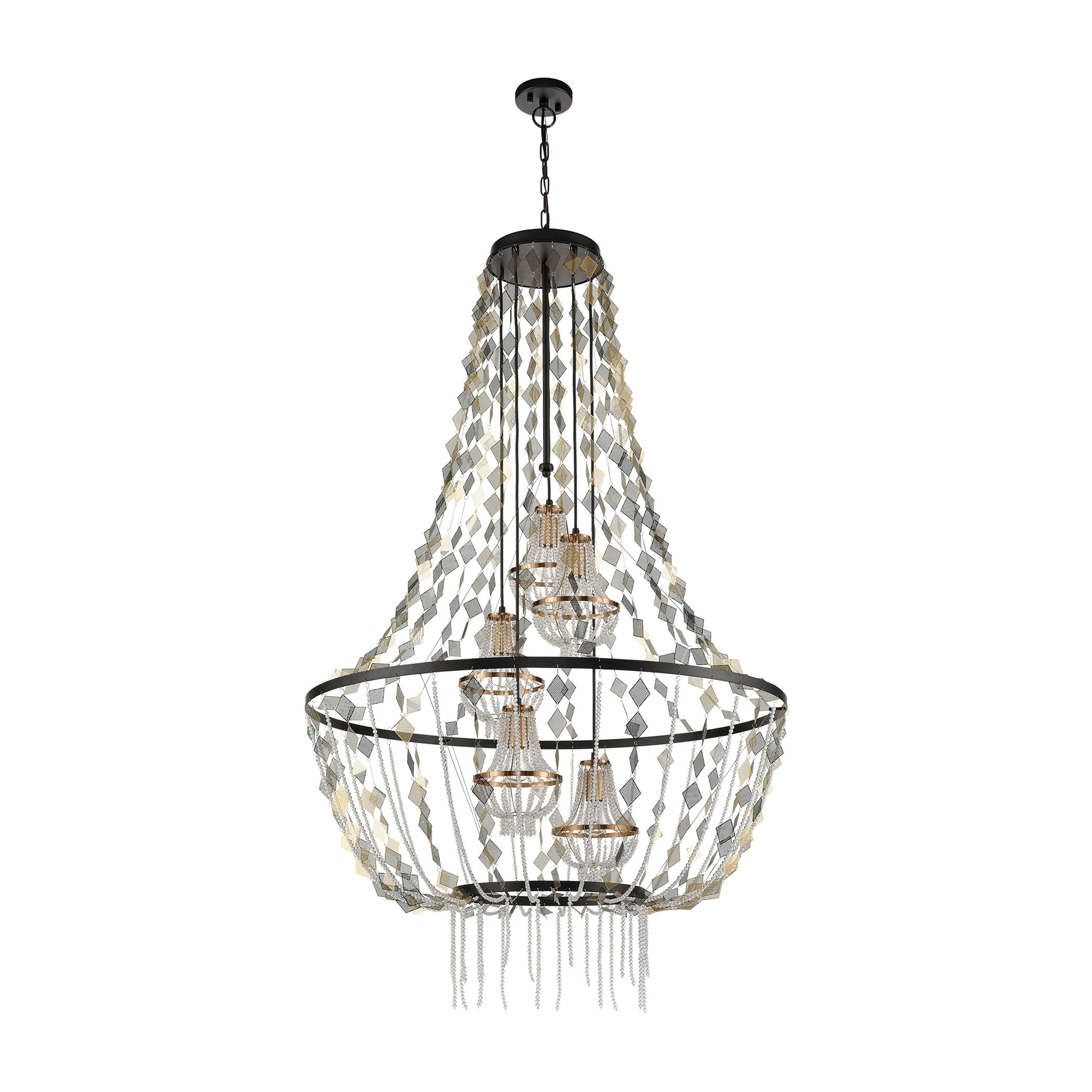Selene 38'' Wide 5-Light Chandelier - Matte Black - Image 1