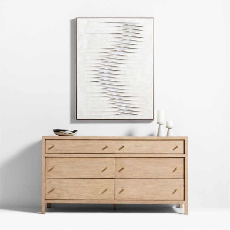 "Twist and Turns" White Canvas 37.5"x49.5" Framed Wall Art Print - Image 1